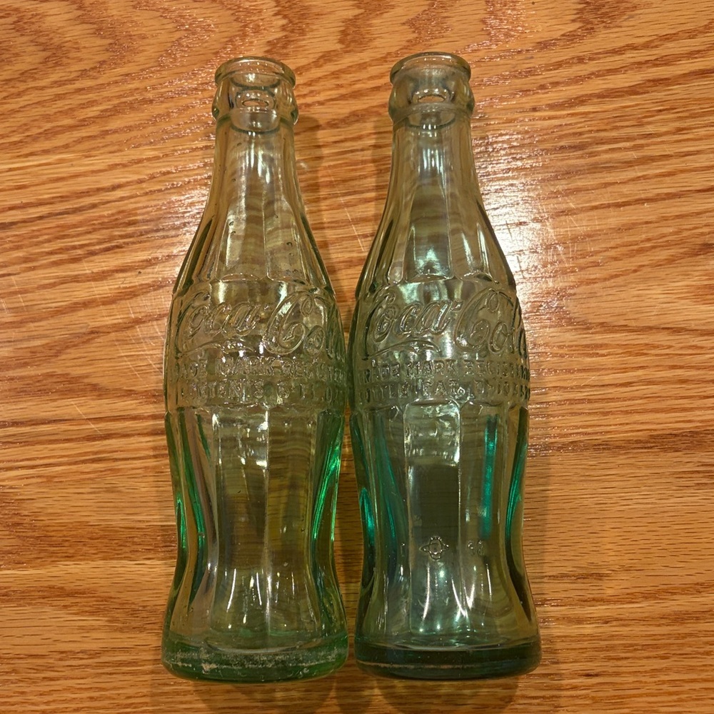 Coca-Cola Vintage Green Glass Bottles